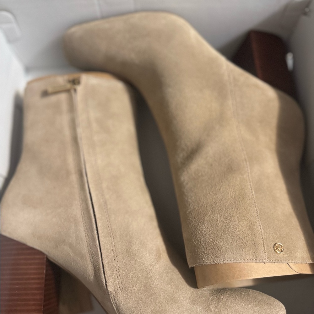 Michael Kors Beige Suede Heeled Boots